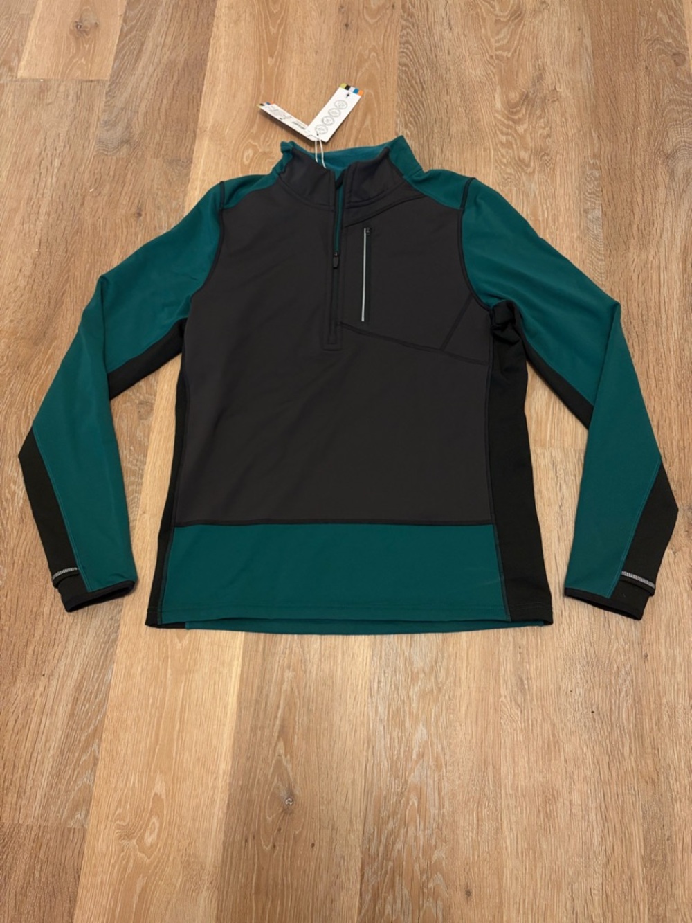 NWT Smartwool Active Fleece Wind 1/2 Zip Teal Evergreen Pullover Small